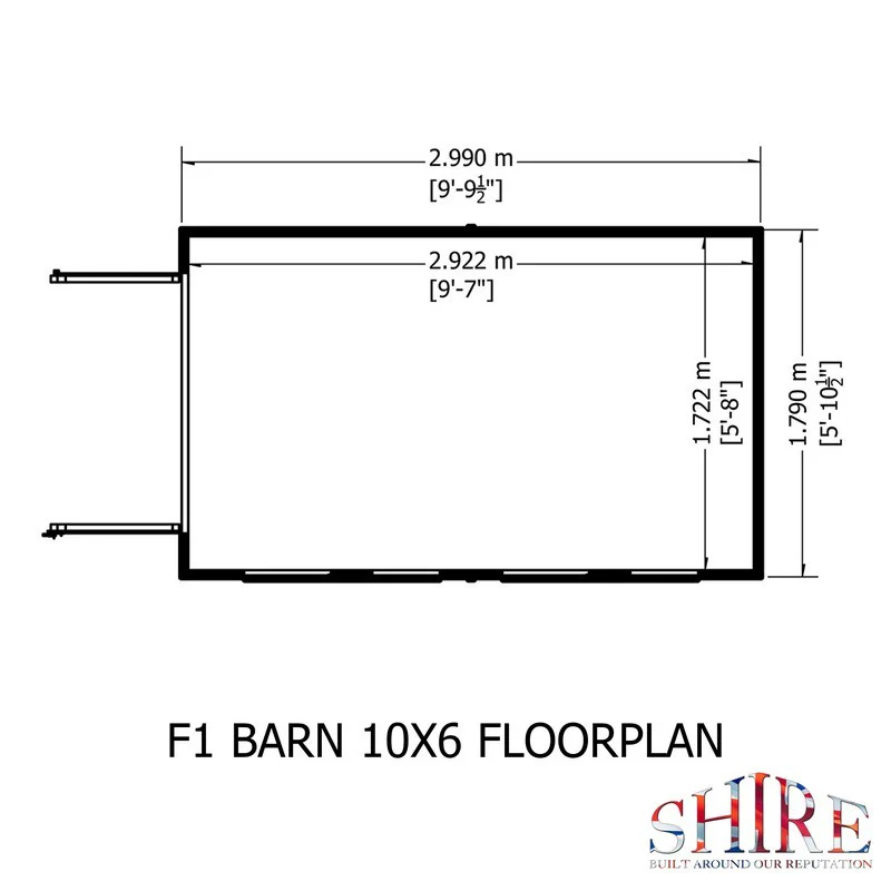 Shire Barn 9' 9" x 5' 10" Barn Shed - Premium Coated Shiplap - Image 7