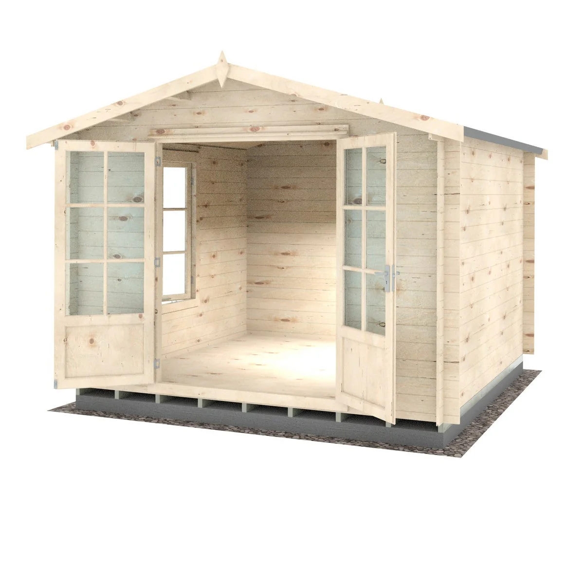 Shire Barnsdale 9' x 9' 1" Apex Log Cabin - Premium 19mm Cladding Log Clad - Image 5