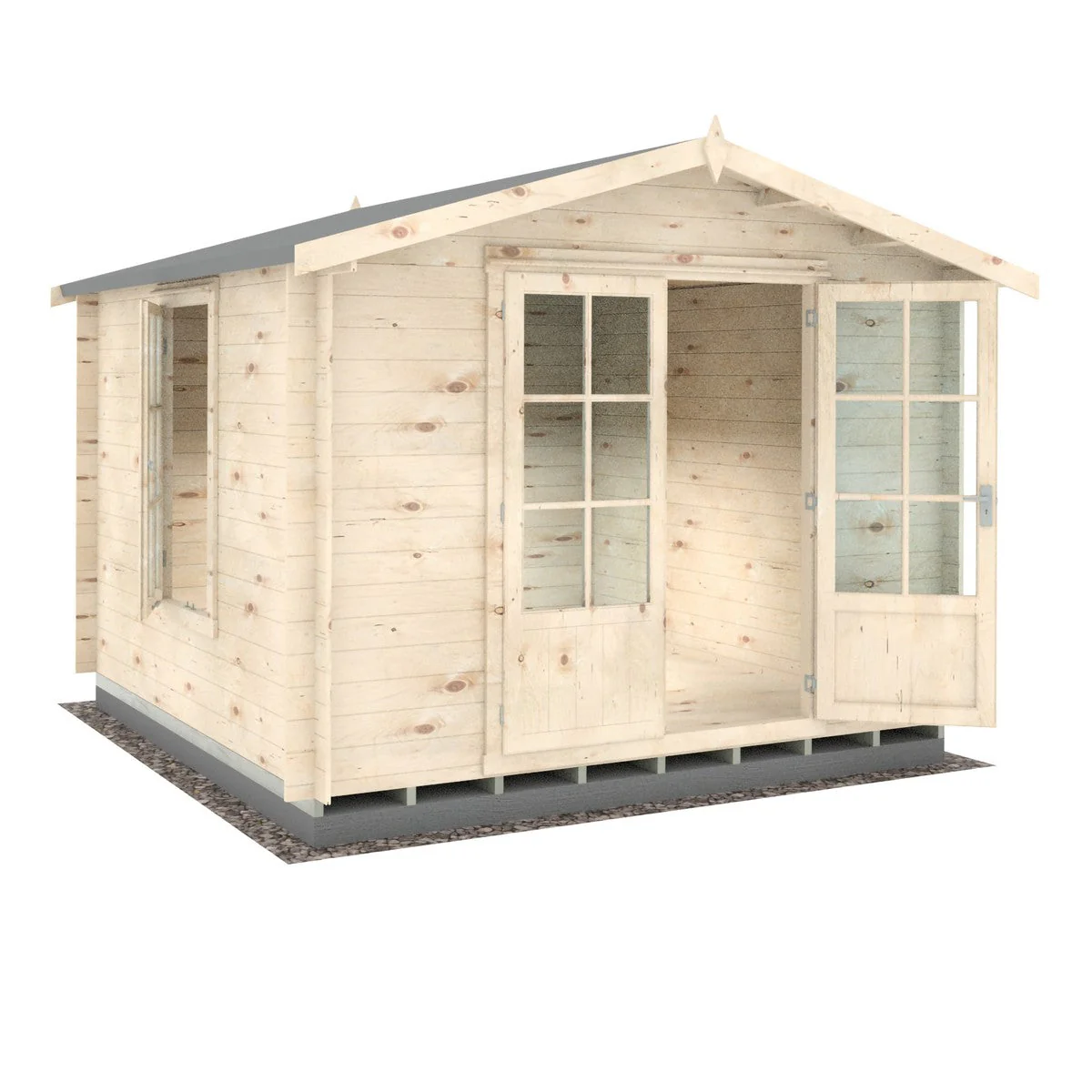 Shire Barnsdale 9' x 9' 1" Apex Log Cabin - Premium 19mm Cladding Log Clad - Image 6