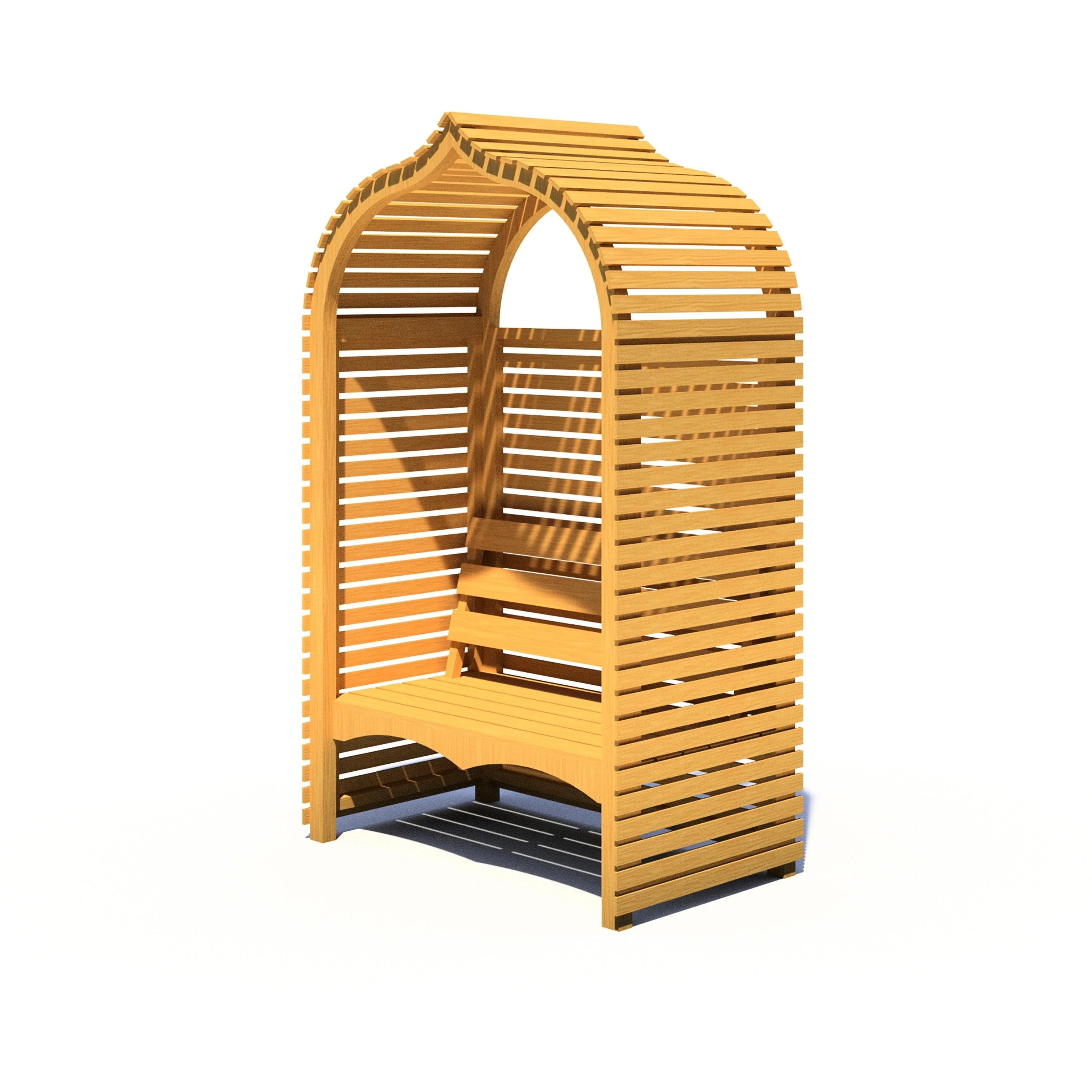 Shire Bejoda 2' x 4' Apex Garden Arbour - Classic Pressure Treated Slatted - Image 5