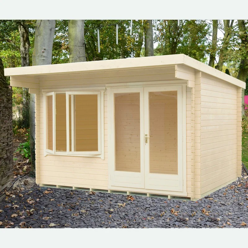Shire Belgravia 11' 9" x 9' 9" Pent Log Cabin - Classic 28mm Cladding Tongue & Groove - Image 3