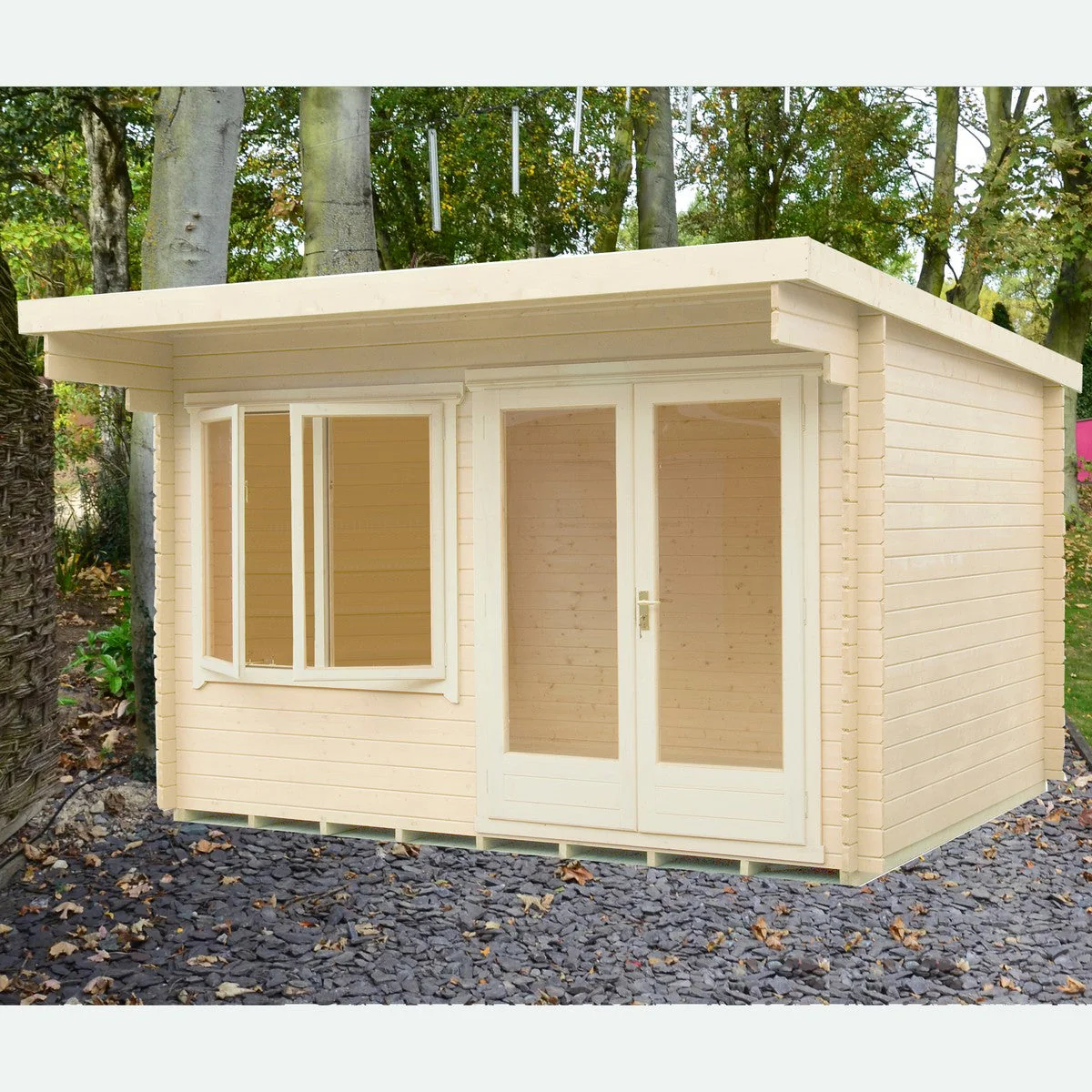 Shire Belgravia 9' 9" x 11' 9" Pent Log Cabin - Premium 44mm Cladding Tongue & Groove - Image 5