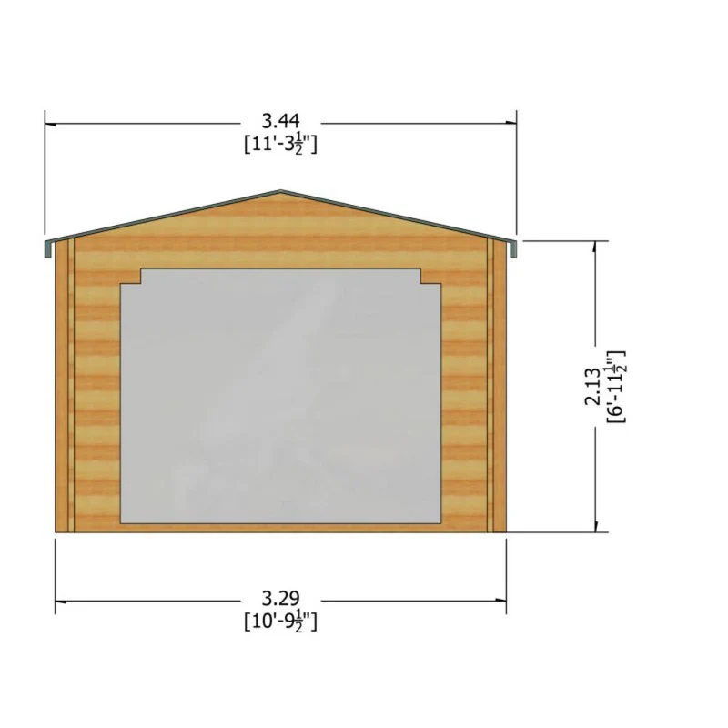 Shire Bere 10' 7" x 10' 7" Apex Log Cabin - Premium 44mm Cladding Tongue & Groove - Image 4