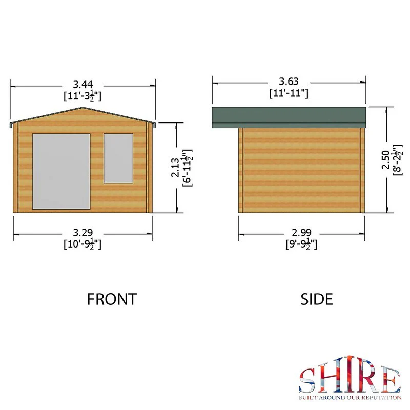 Berryfield 9' x 10' 9" Apex Log Cabin - Premium 19mm Cladding Log Clad - Image 7