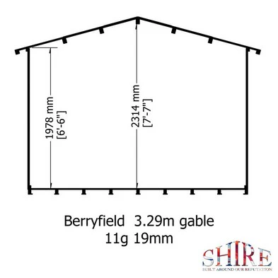 Berryfield 7' x 10' 9" Apex Log Cabin - Premium 19mm Cladding Log Clad - Image 10
