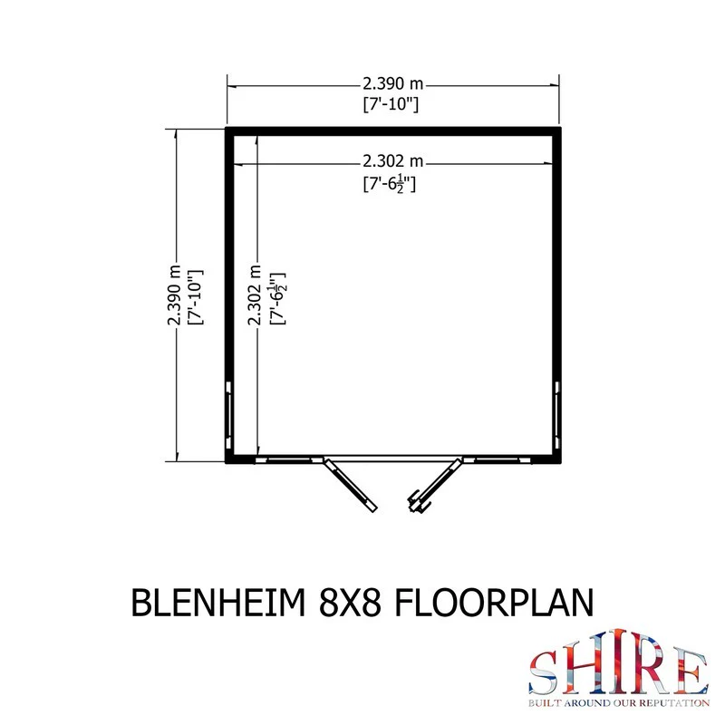 Shire Blenheim 7' 10" x 7' 10" Reverse Apex Summerhouse - Premium Dip Treated Shiplap - Image 9