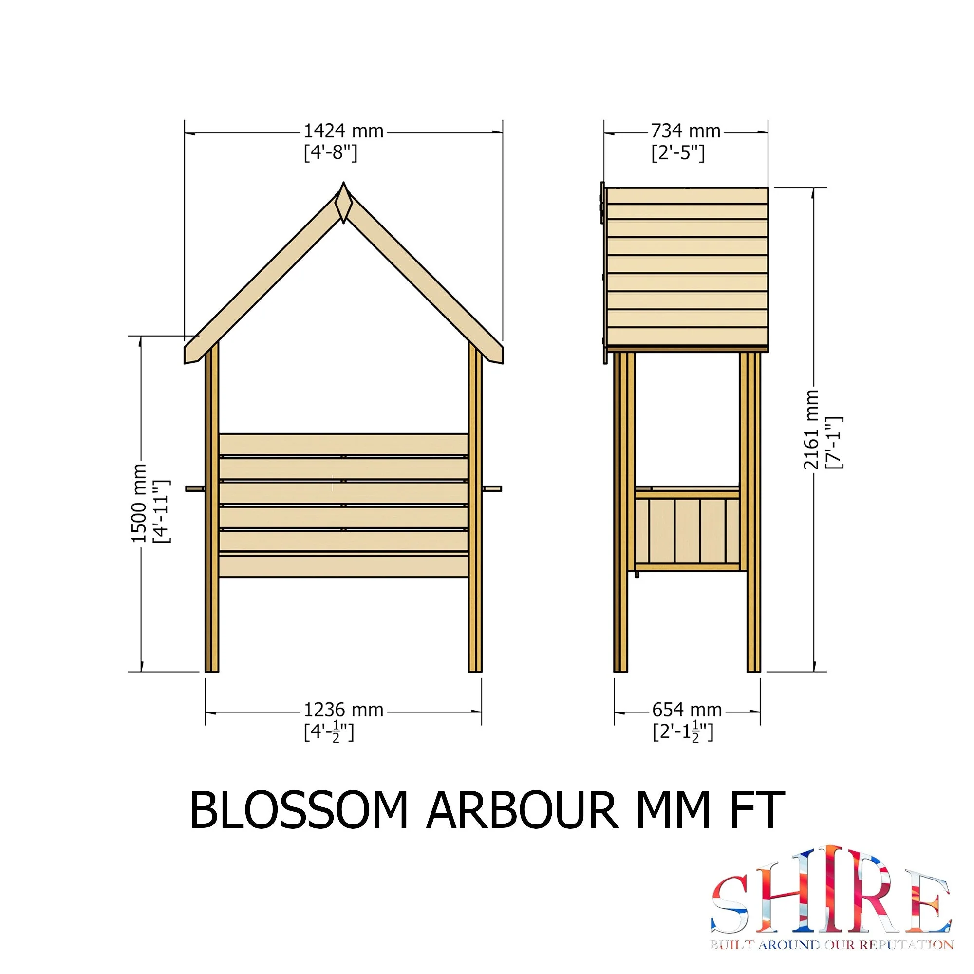 Shire Blossom Garden Arbour 5' x 3' - Image 4