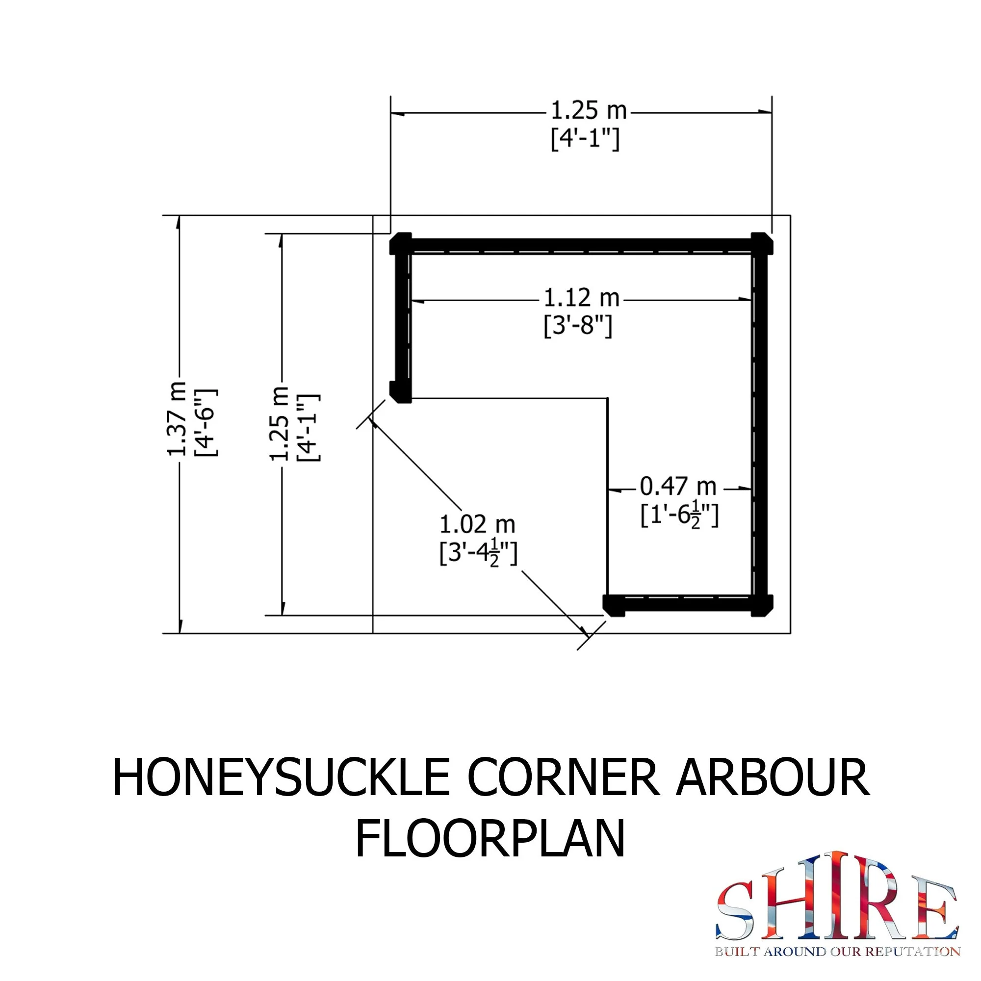 Shire Blue Honeysuckle Corner Garden Arbour 4' x 4' - Image 3