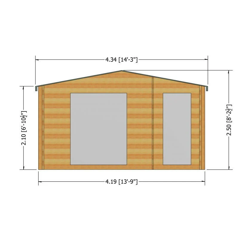 Shire Bourne 13' 8" x 11' 9" Apex Log Cabin - Premium 34mm Cladding Tongue & Groove - Image 3