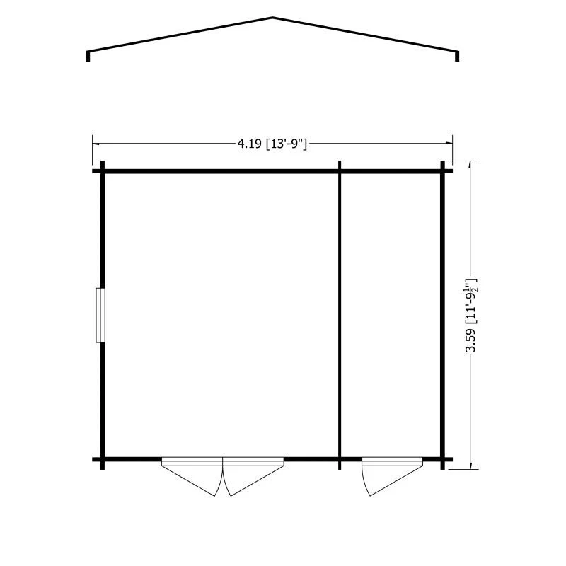 Shire Bourne 13' 8" x 11' 9" Apex Log Cabin - Premium 70mm Cladding Tongue & Groove - Image 2