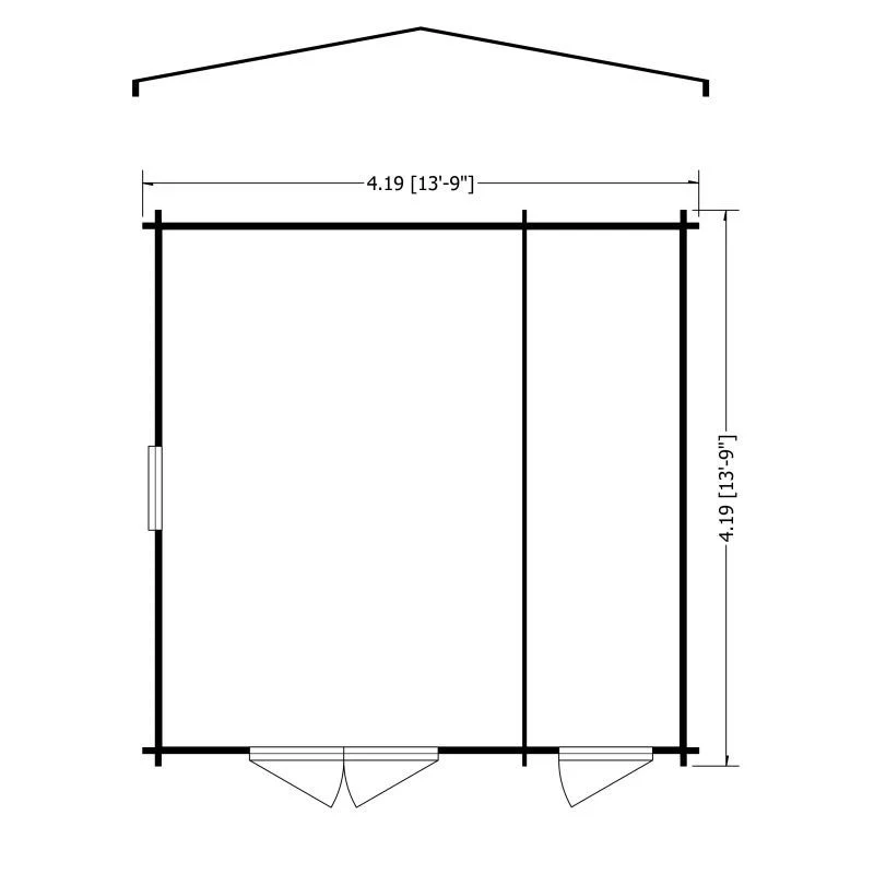 Shire Bourne 13' 8" x 13' 8" Apex Log Cabin - Premium 28mm Cladding Tongue & Groove - Image 2
