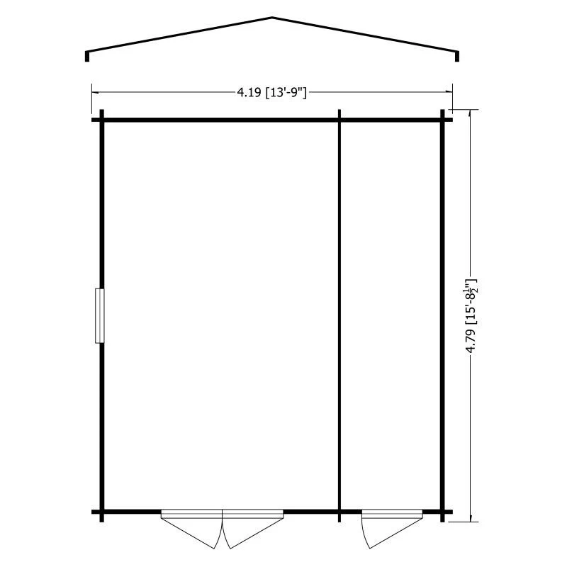 Shire Bourne 13' 8" x 15' 8" Apex Log Cabin - Premium 34mm Cladding Tongue & Groove - Image 2