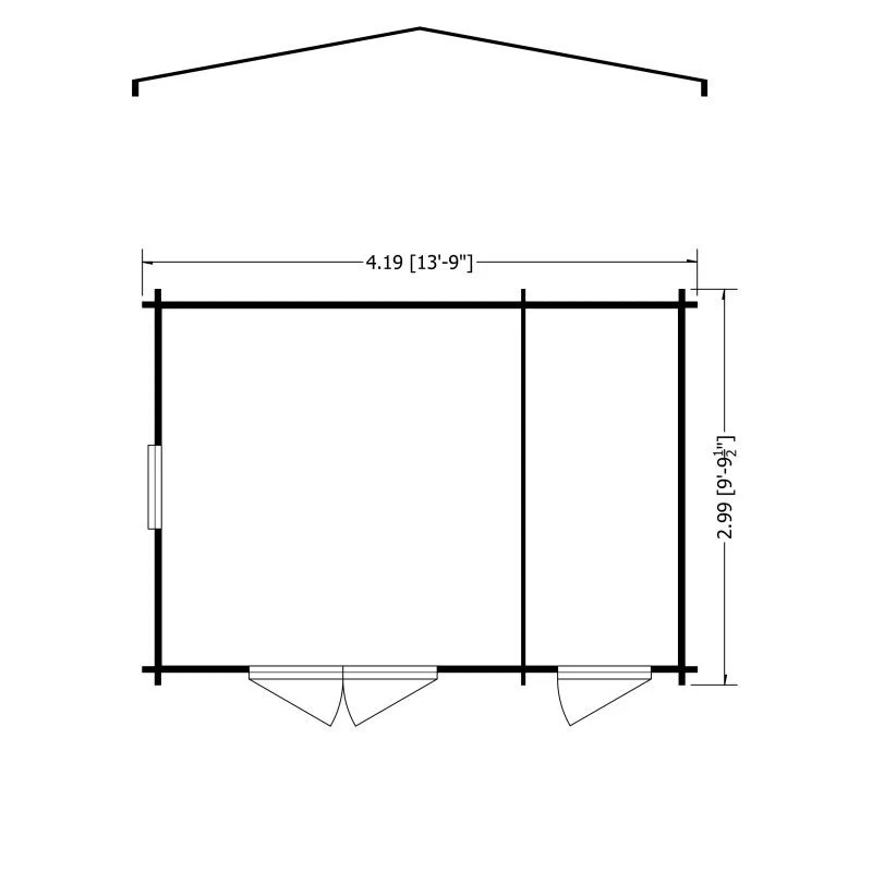 Shire Bourne 13' 8" x 9' 9" Apex Log Cabin - Premium 70mm Cladding Tongue & Groove - Image 2
