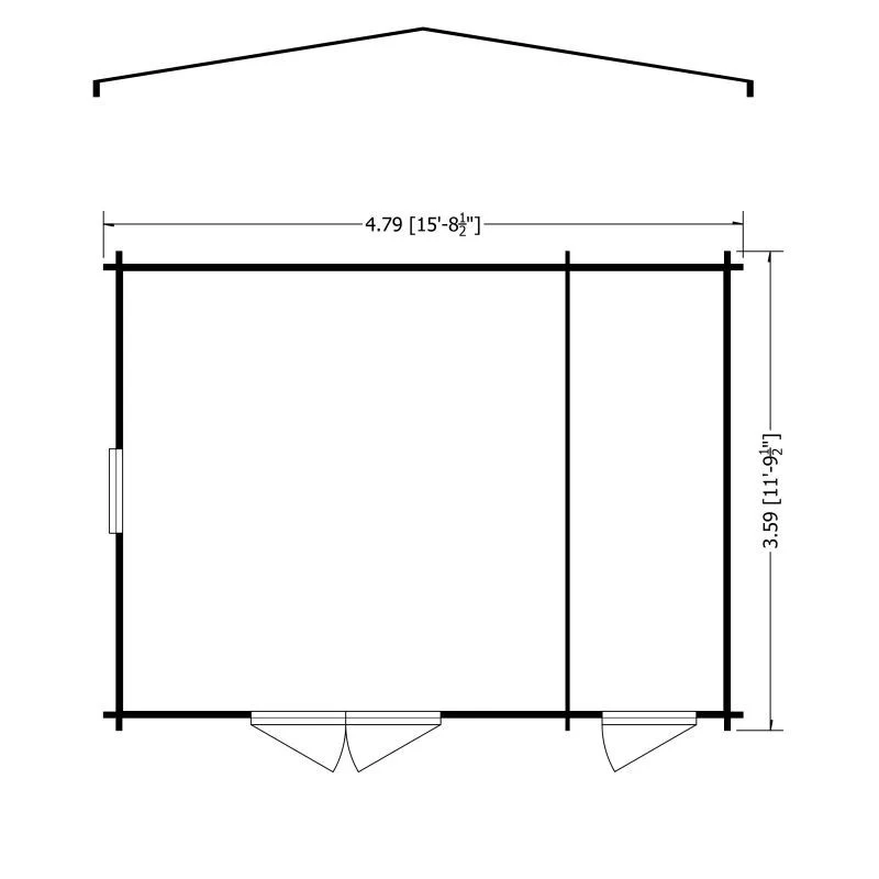 Shire Bourne 15' 6" x 11' 9" Apex Log Cabin - Premium 28mm Cladding Tongue & Groove - Image 2