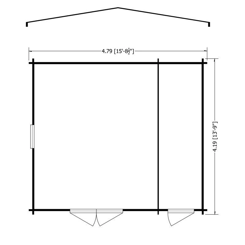 Shire Bourne 15' 6" x 13' 8" Apex Log Cabin - Premium 44mm Cladding Tongue & Groove - Image 2