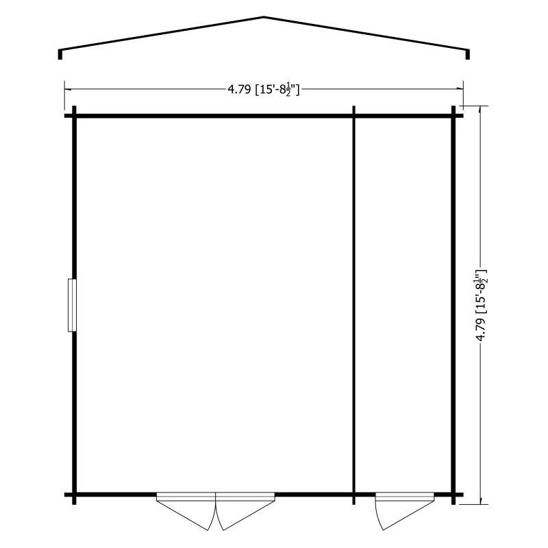 Shire Bourne 15' 6" x 15' 8" Apex Log Cabin - Premium 70mm Cladding Tongue & Groove - Image 2