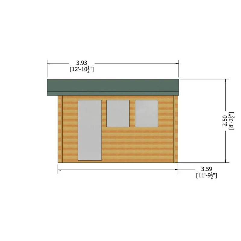 Shire Bradenham 12' 5" x 11' 9" Reverse Apex Garage - Premium 44mm Cladding Tongue & Groove - Image 8