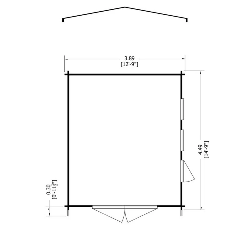 Shire Bradenham 12' 5" x 14' 8" Reverse Apex Garage - Premium 28mm Cladding Tongue & Groove - Image 7