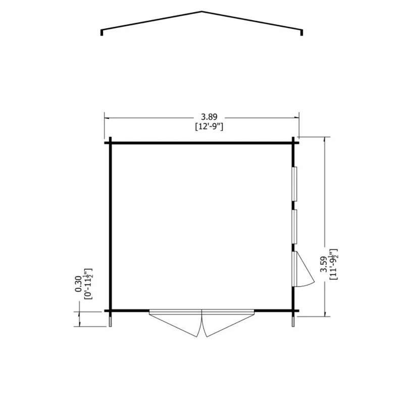 Shire Bradenham 12' 9" x 11' 9" Apex Log Cabin - Premium 28mm Cladding Tongue & Groove - Image 3
