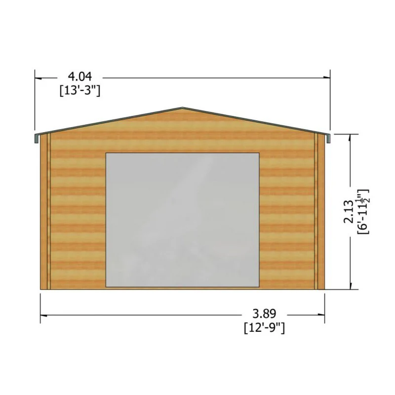 Shire Bradenham 12' 9" x 14' 8" Apex Log Cabin - Premium 34mm Cladding Tongue & Groove - Image 4