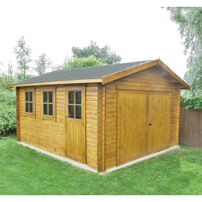 Shire Bradenham 13' 8" x 14' 8" Apex Log Cabin - Premium 44mm Cladding Tongue & Groove - Image 2