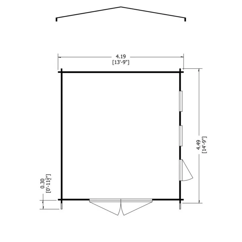 Shire Bradenham 13' 8" x 14' 8" Apex Log Cabin - Premium 44mm Cladding Tongue & Groove - Image 3