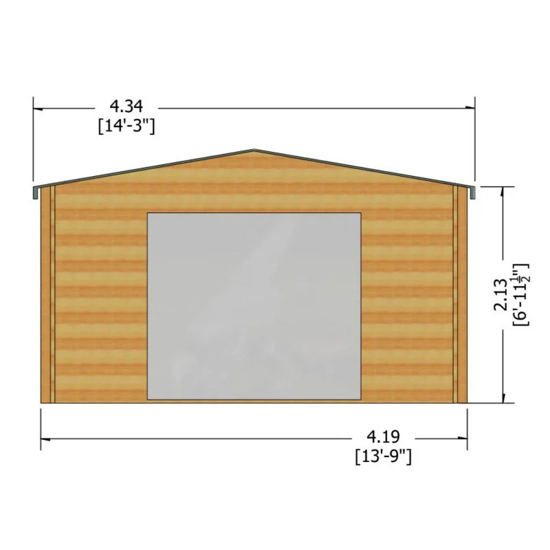 Shire Bradenham 13' 8" x 14' 8" Apex Log Cabin - Premium 44mm Cladding Tongue & Groove - Image 4