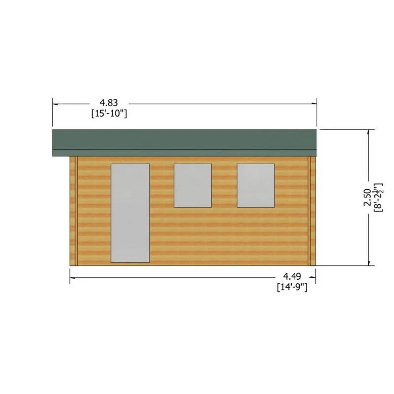 Shire Bradenham 13' 8" x 14' 8" Reverse Apex Garage - Premium 28mm Cladding Tongue & Groove - Image 8