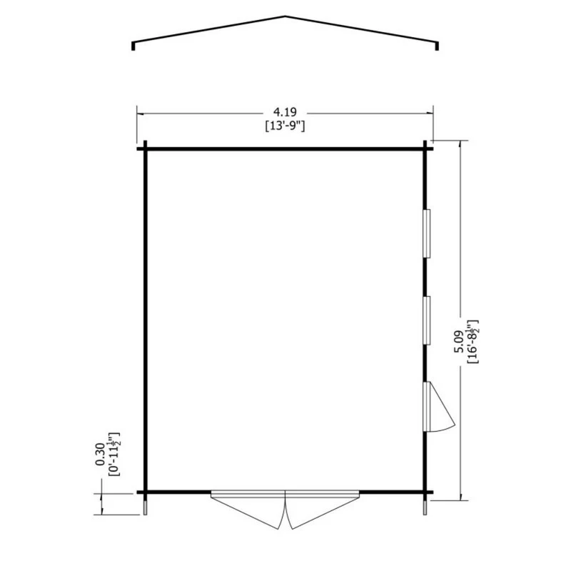 Shire Bradenham 13' 8" x 16' 8" Apex Log Cabin - Premium 44mm Cladding Tongue & Groove - Image 3