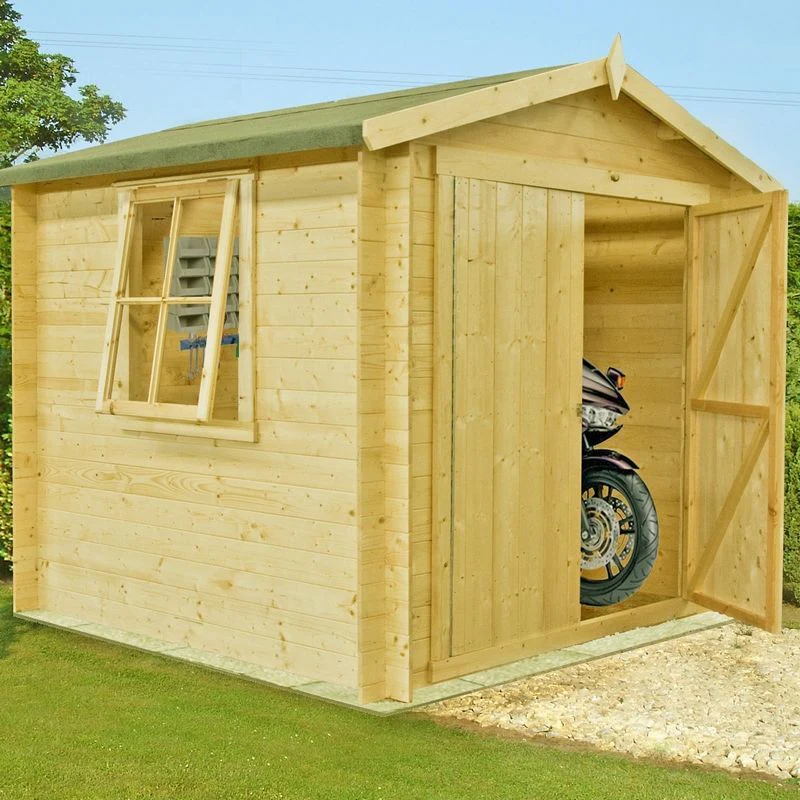 Bradley 7' x 7' 10" Apex Log Cabin - Premium 19mm Cladding Log Clad