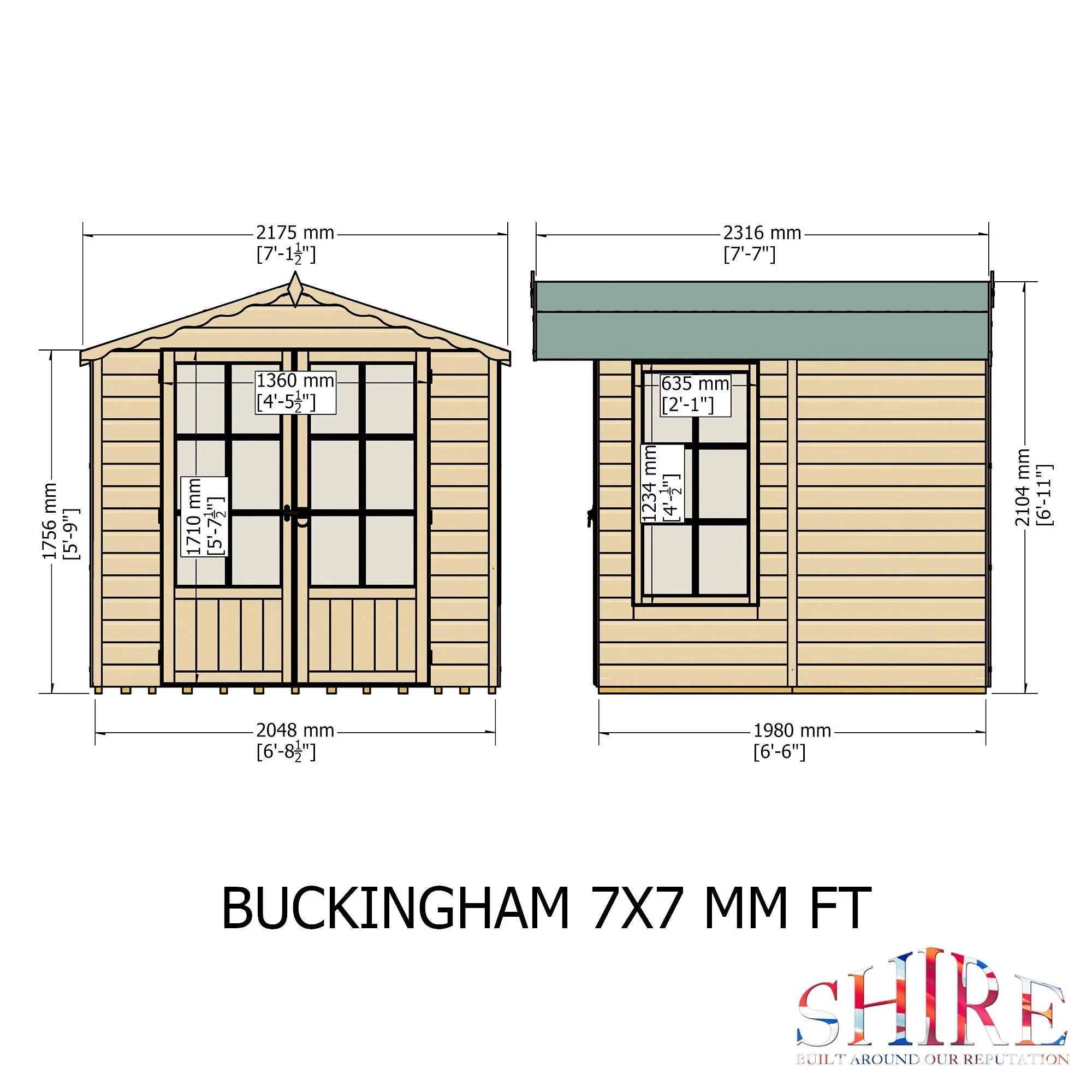 Buckingham 6' 3" x 6' 8" Apex Summerhouse - Premium Dip Treated Shiplap - Image 4