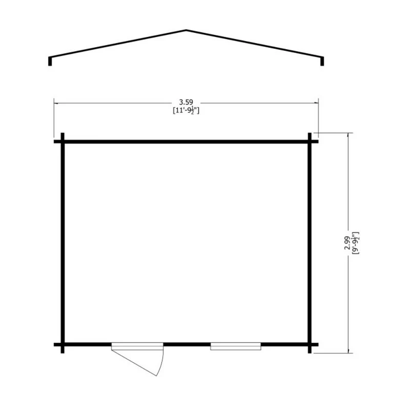 Bucknells 8' 11" x 11' 9" Apex Log Cabin - Classic 28mm Cladding Tongue & Groove - Image 8