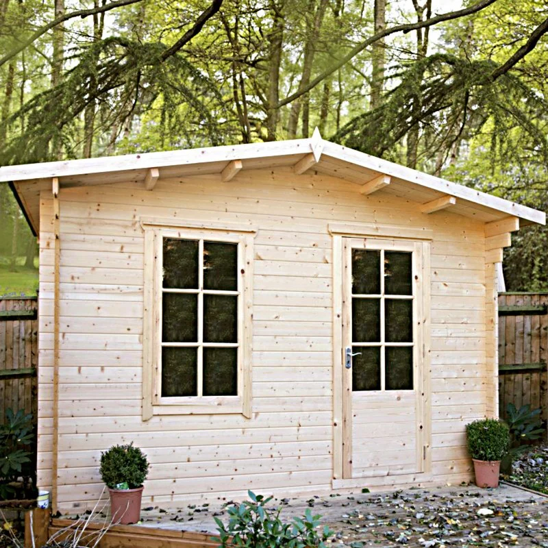 Shire Bucknells 11' 9" x 11' 9" Apex Log Cabin - Premium 34mm Cladding Tongue & Groove - Image 2
