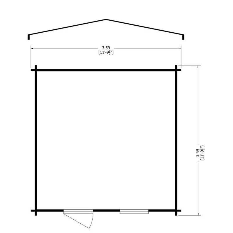 Shire Bucknells 11' 9" x 11' 9" Apex Log Cabin - Premium 70mm Cladding Tongue & Groove - Image 8