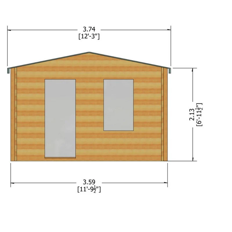 Shire Bucknells 11' 9" x 11' 9" Apex Log Cabin - Premium 70mm Cladding Tongue & Groove - Image 9