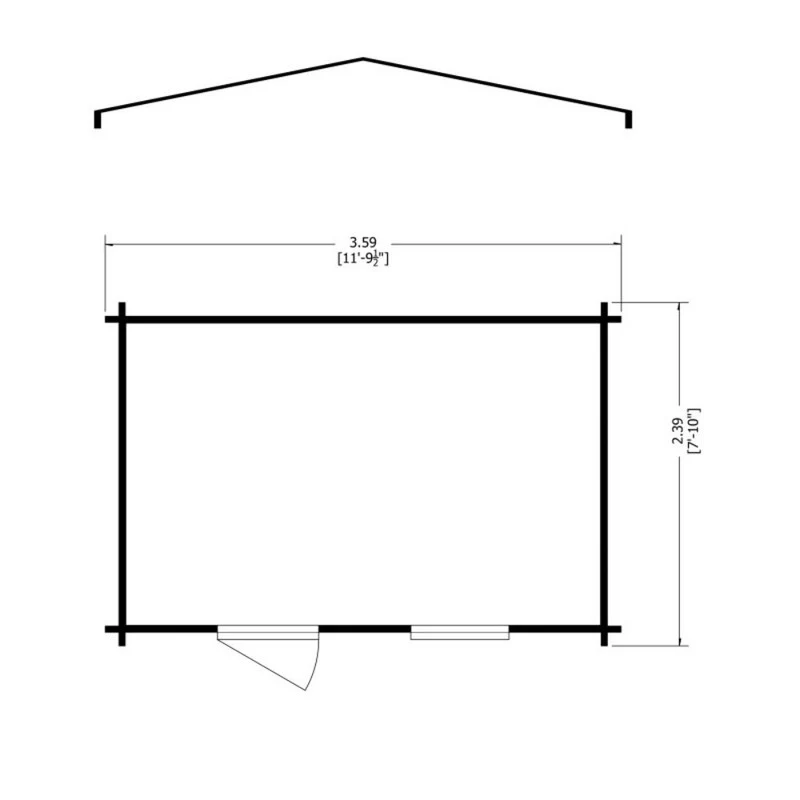 Shire Bucknells 11' 9" x 7' 10" Apex Log Cabin - Premium 70mm Cladding Tongue & Groove - Image 8