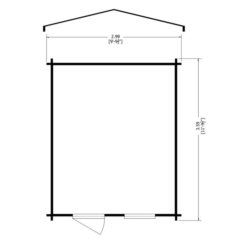 Bucknells 10' 11" x 9' 9" Apex Log Cabin - Classic 28mm Cladding Tongue & Groove - Image 8