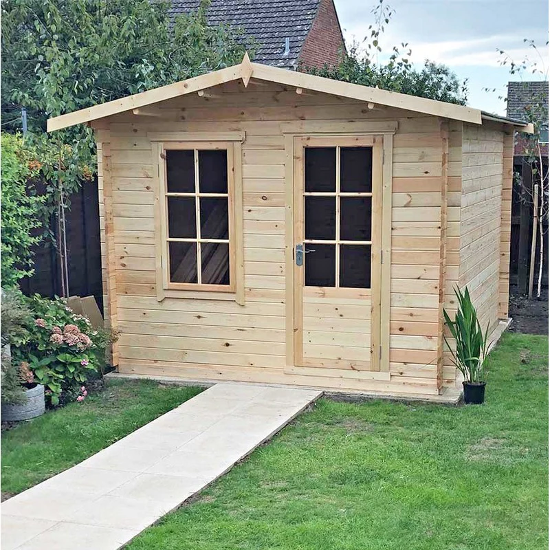 Bucknells 7' x 9' 9" Apex Log Cabin - Classic 28mm Cladding Tongue & Groove - Image 3