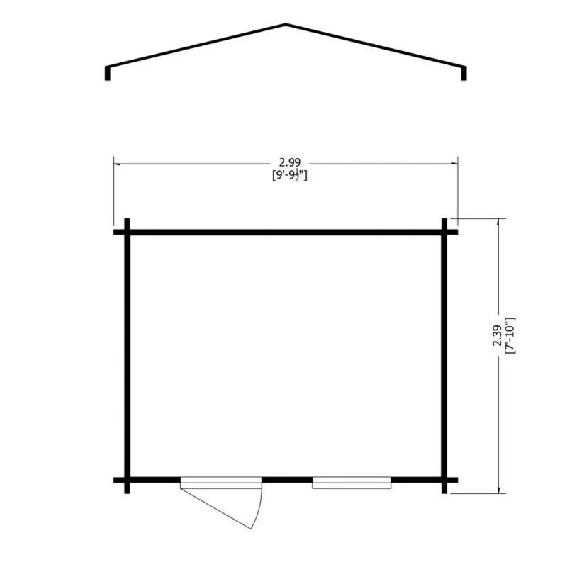 Shire Bucknells 9' 9" x 7' 10" Apex Log Cabin - Premium 34mm Cladding Tongue & Groove - Image 8