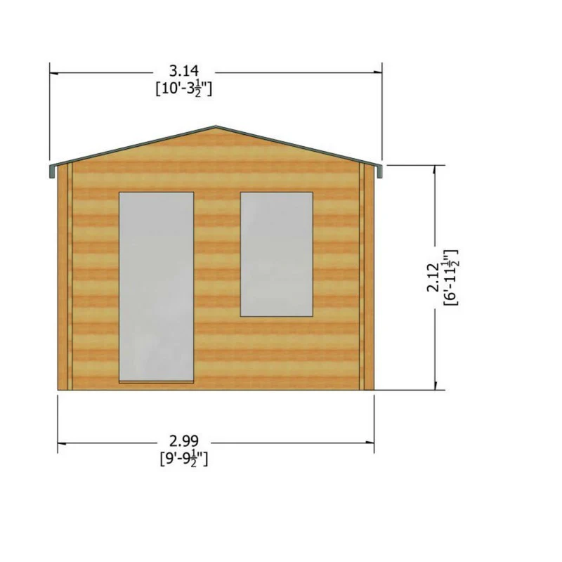 Shire Bucknells 9' 9" x 9' 9" Apex Log Cabin - Premium 34mm Cladding Tongue & Groove - Image 9
