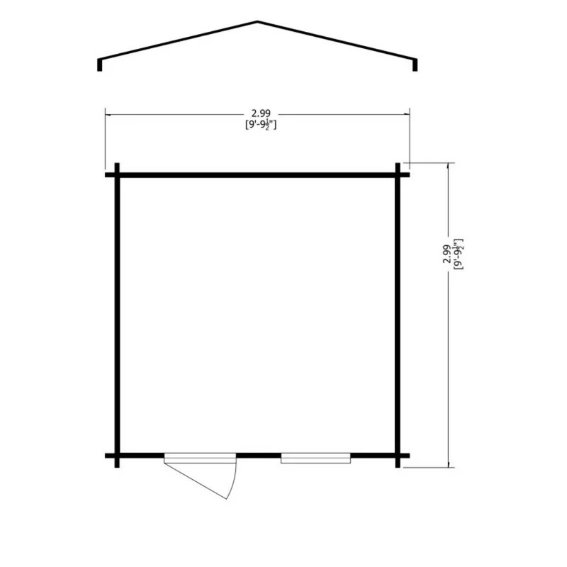 Shire Bucknells 9' 9" x 9' 9" Apex Log Cabin - Premium 70mm Cladding Tongue & Groove - Image 8