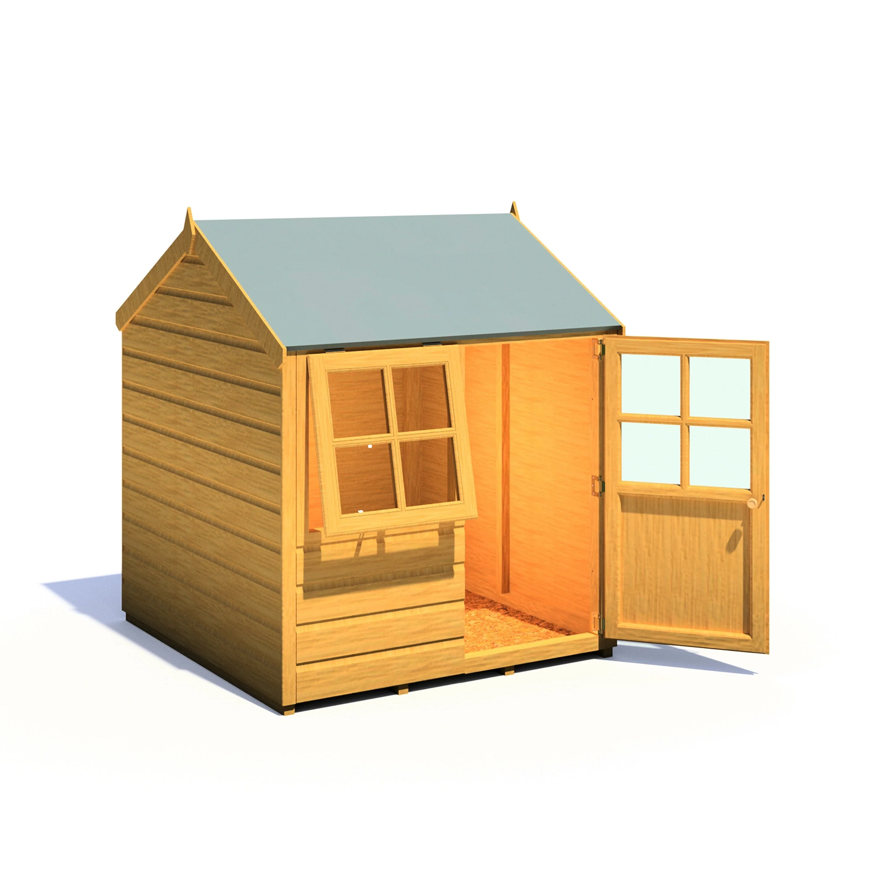 Bunny 3' 8" x 3' 10" Apex Children's Playhouse - Premium Dip Treated Shiplap - Image 2