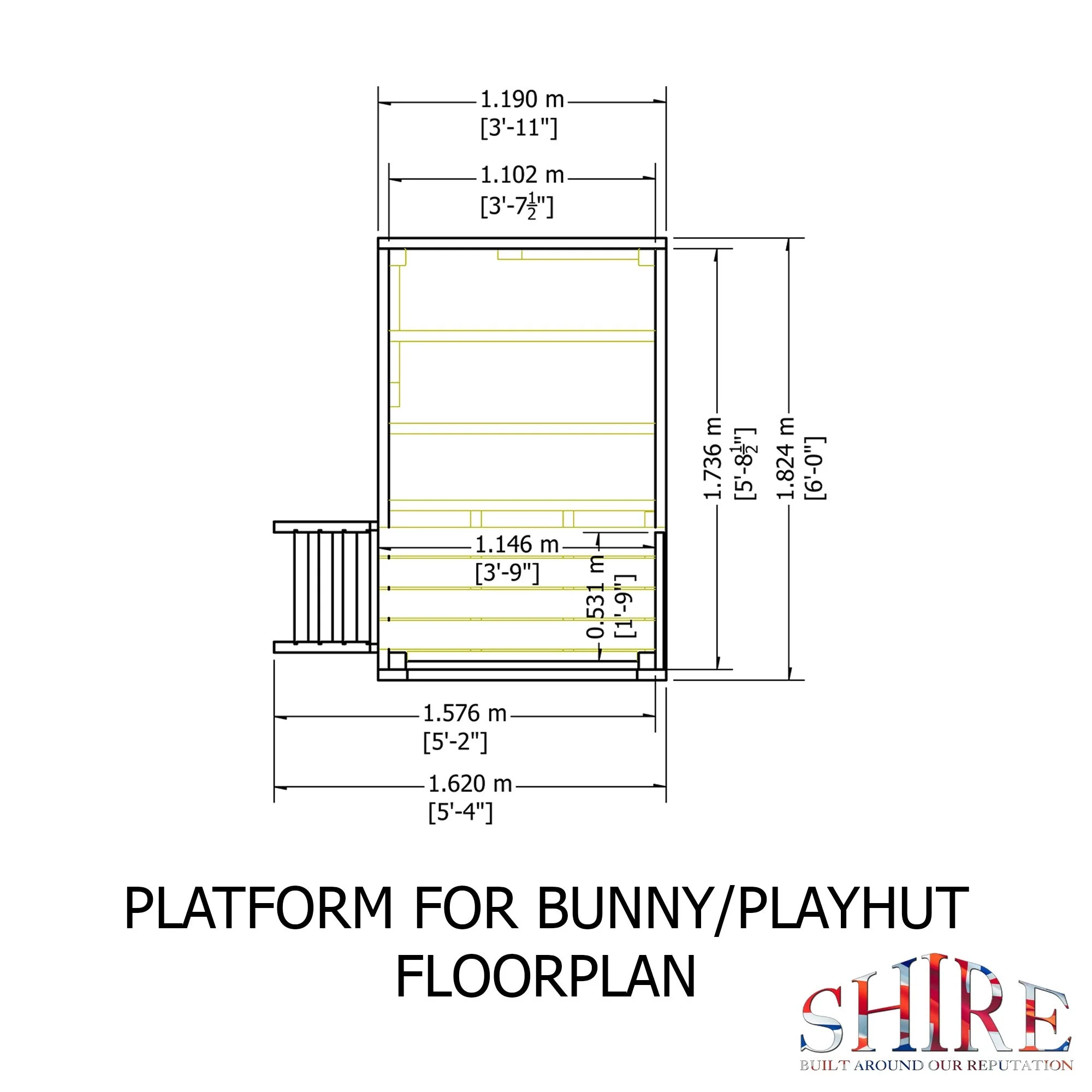 Bunny 3' 8" x 5' 11" Apex Children's Playhouse - Premium Dip Treated Shiplap - Image 3