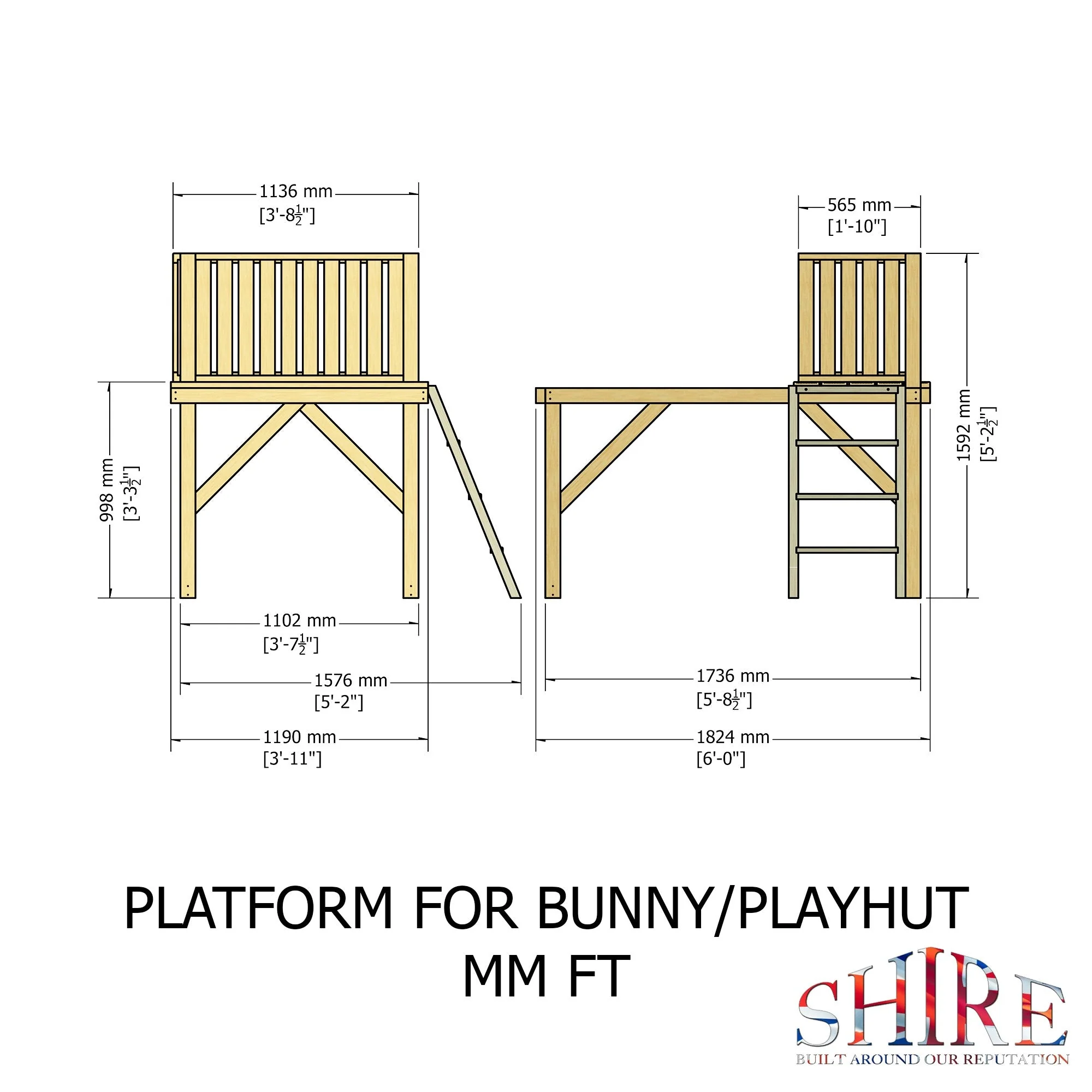 Bunny 3' 8" x 5' 11" Apex Children's Playhouse - Premium Dip Treated Shiplap - Image 5