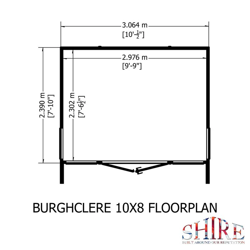 Shire Burghclere 7' 10" x 10' Reverse Apex Summerhouse - Premium Dip Treated Shiplap - Image 7