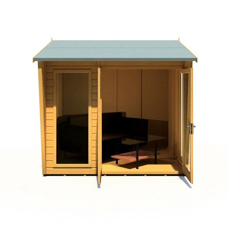 Shire Burghclere 7' 10" x 7' 10" Reverse Apex Summerhouse - Premium Dip Treated Shiplap - Image 2