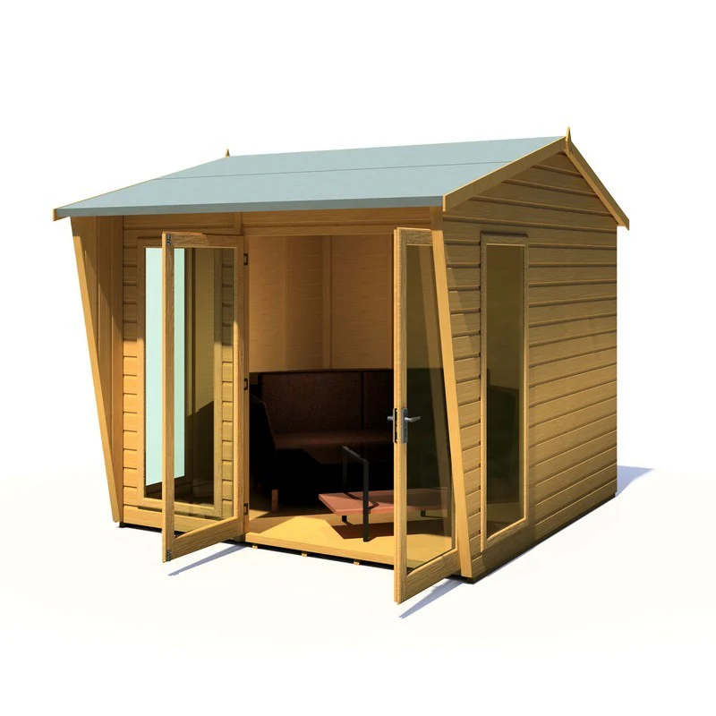 Shire Burghclere 7' 10" x 7' 10" Reverse Apex Summerhouse - Premium Dip Treated Shiplap - Image 3