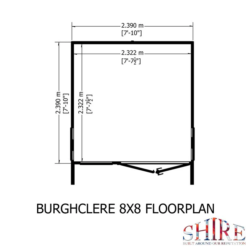 Shire Burghclere 7' 10" x 7' 10" Reverse Apex Summerhouse - Premium Dip Treated Shiplap - Image 7