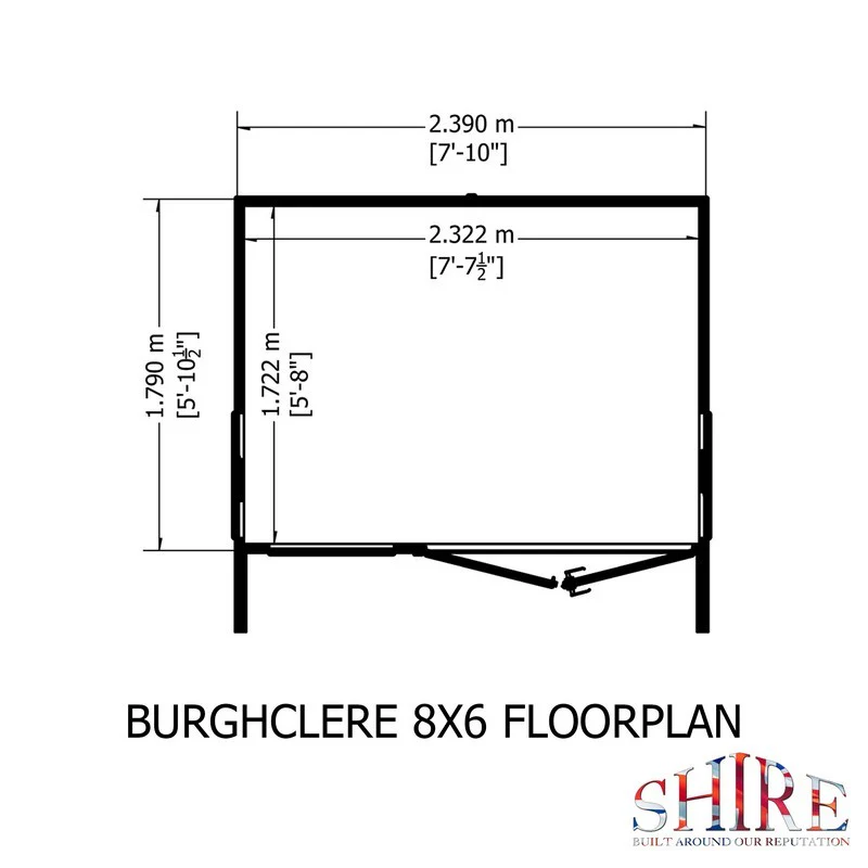 Shire Burghclere 7' 7" x 8' 2" Reverse Apex Summerhouse - Premium Dip Treated Shiplap - Image 7
