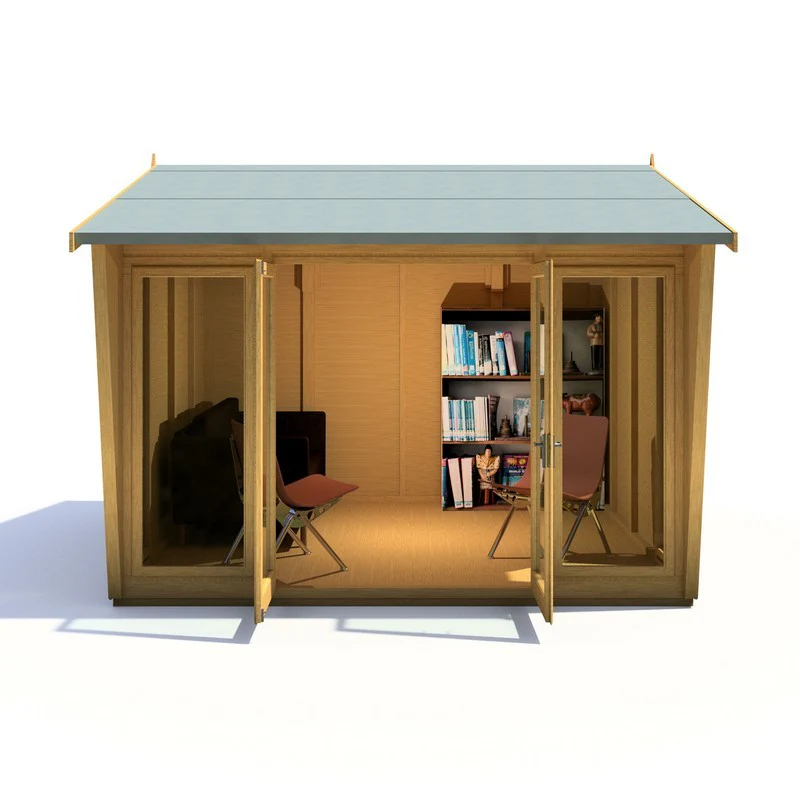 Shire Burghclere 9' 9" x 10' Reverse Apex Summerhouse - Premium Dip Treated Shiplap - Image 2